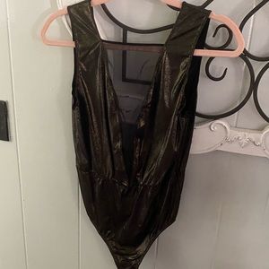 Black and gold bodysuit